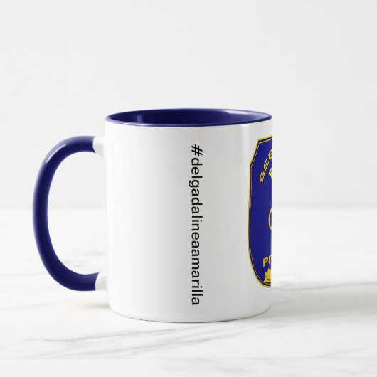 Taza Seguridad Privada España Placa Azul マグカップ (左)