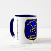 Taza Seguridad Privada España Placa Azul マグカップ (正面左)