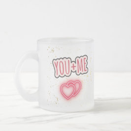 Taza semitransparente You + Me フロストグラスマグカップ