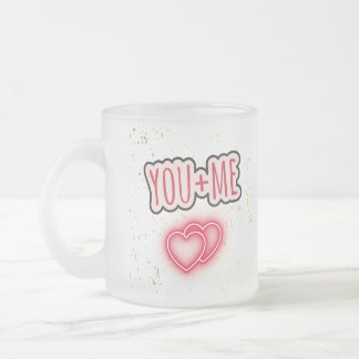 Taza semitransparente You + Me フロストグラスマグカップ