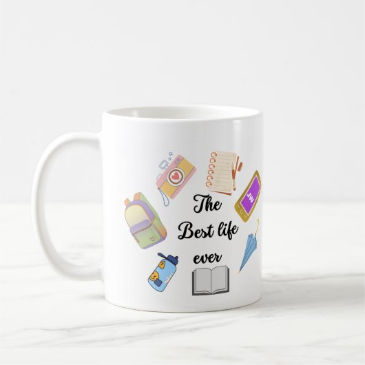Taza "the best life ever" コーヒーマグカップ (左)
