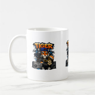 Taza Tiger Hip Hop Style コーヒーマグカップ