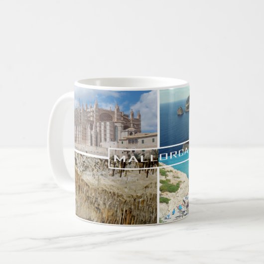 taza varias fotos de la isla de Mallorca コーヒーマグカップ (正面左)