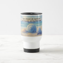 taza viaje caracolas de Mar con Versículo Romanos トラベルマグ
