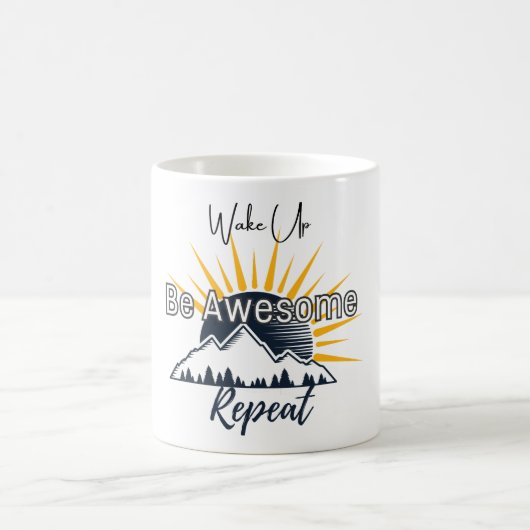 Taza 'Wake Up. Be Awesome. Repeat.' コーヒーマグカップ (中央)
