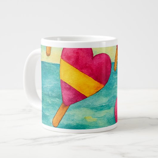 Tazas de café helados en la playa ジャンボコーヒーマグカップ (正面左)