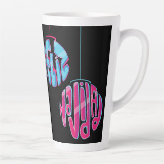 Tazas de café latte ilustración de "FELIZ NAVIDAD" カフェラテマグ