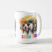 Tazas horse meme – funny horses on a selfie コーヒーマグカップ (正面右)