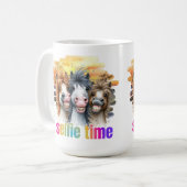 Tazas horse meme – funny horses on a selfie コーヒーマグカップ (正面左)