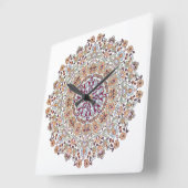 Tazhib decorado del arte persa, mandala persa スクエア壁時計 (傾斜)