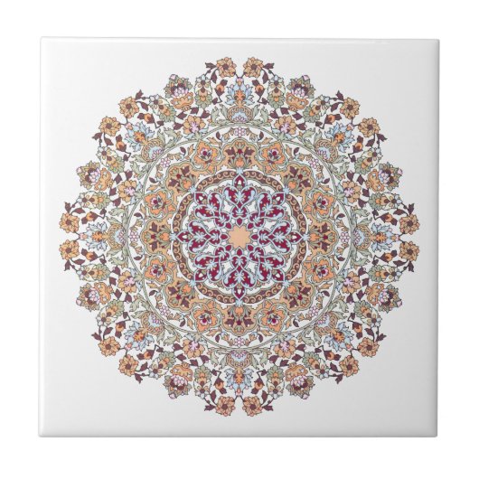 Tazhib decorado del arte persa, mandala persa タイル (正面)