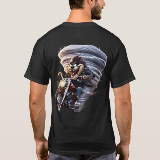 Tazzバイクもしくは自転車に乗る人Tシャツ Tシャツ (裏面)