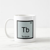 Tb - テラバイト おもしろ 化学元素記号 Tシャツ コーヒーマグカップ (左)