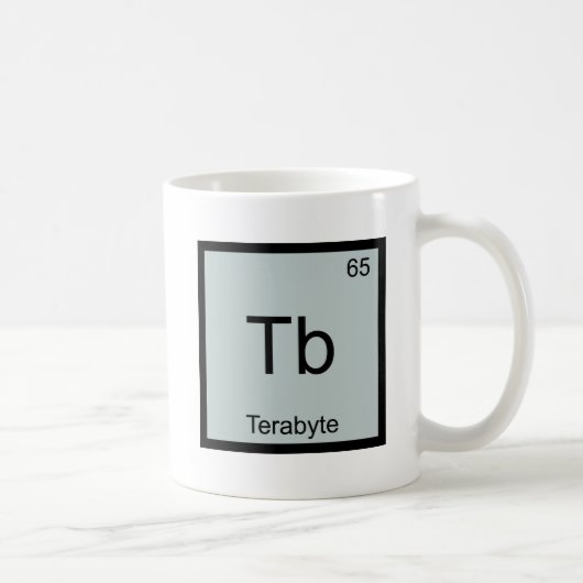 Tb - テラバイト おもしろ 化学元素記号 Tシャツ コーヒーマグカップ (右)