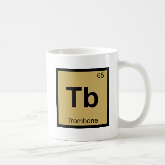 Tb - トロンボーン 化学周期表 コーヒーマグカップ (右)
