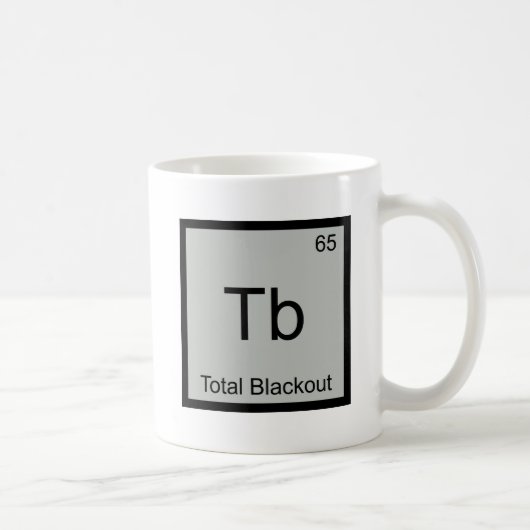 Tb – 全消失化学素おもしろい子シンボル コーヒーマグカップ (右)