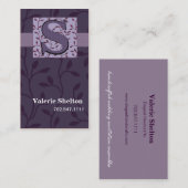 TBAの粋なダマスク織の芽のつる植物の名刺 名刺 (正面/裏面)