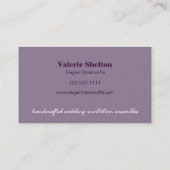 TBAの粋なダマスク織の芽のつる植物の名刺 名刺 (裏面)