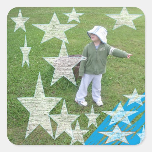 TBA小さな男の子かわいい遊パーク スクエアシール (正面)