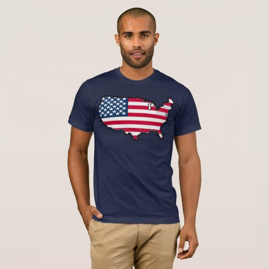 TBA賞を受賞したアメリカの地図国旗 Tシャツ (正面フル)