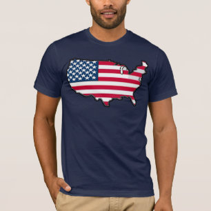 TBA賞を受賞したアメリカの地図国旗 Tシャツ