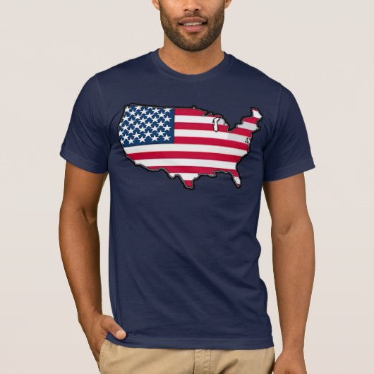 TBA賞を受賞したアメリカの地図国旗 Tシャツ (正面)