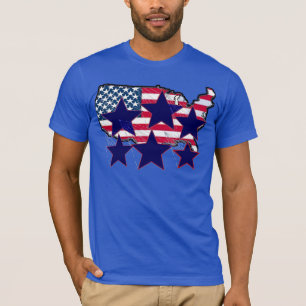 TBA賞を受賞したアメリカの星付き地図国旗 Tシャツ