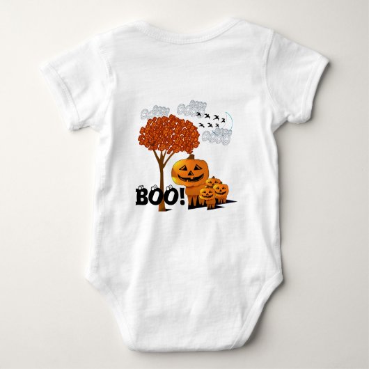 TBA賞を受賞したハロウィーンのカボチャの頭 –  ベビーボディスーツ (裏面)