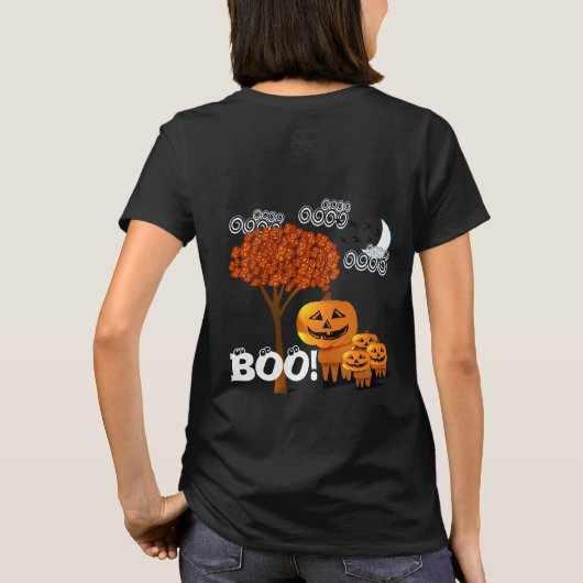 TBA賞を受賞したハロウィーンのカボチャの頭 – Tシャツ (裏面)