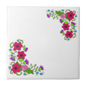 TBA賞-ウクライナの花のモチーフの民芸 タイル (正面)