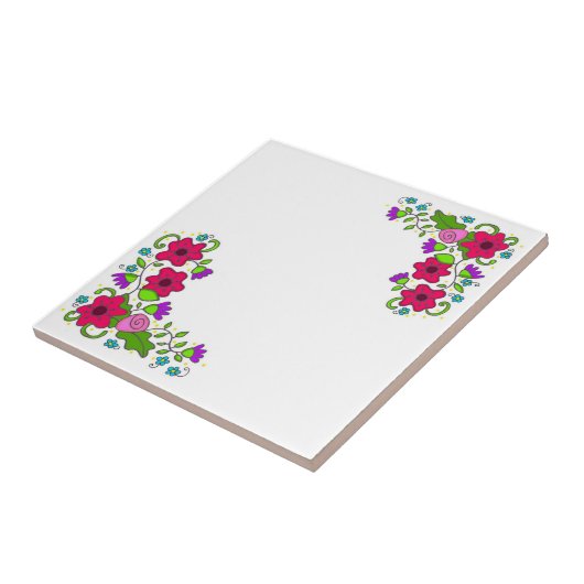 TBA賞-ウクライナの花のモチーフの民芸 タイル (側面)