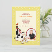 {TBA}カウフモーァファーム納屋周囲の庭*写真*誕生日 招待状 (スタンド正面)