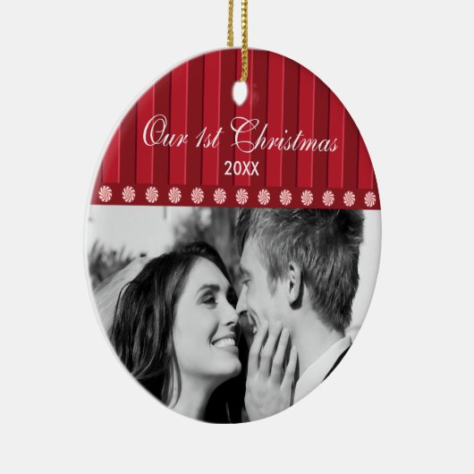 {TBA}キャンディ&ストライプ初めてのクリスマスオーナメント セラミックオーナメント (右)