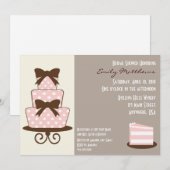 {TBA}シックピンク&ブラウン招待状 招待状 (正面/裏面)