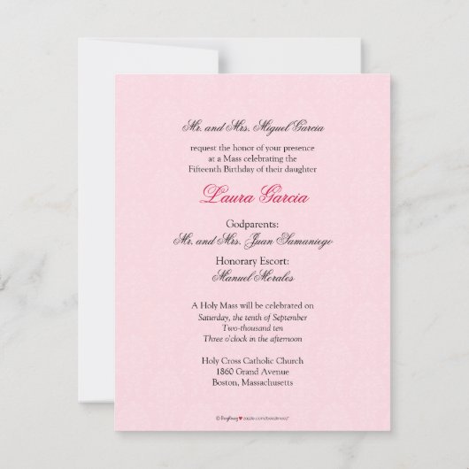 {TBA}ダマスク織のキンセアニェラの英国の黒い招待状 招待状 (裏面)