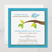 {TBA}ツイート·トゥイート·ベビー·シャワー·招待状（アクア） 招待状 (正面/裏面)