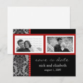 {TBA}バロック黒赤2枚 – 写真保存日 案内ポストカード (正面/裏面)