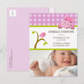 {TBA}ヒッポ&バーディ赤ちゃん女の子の誕生のお知らせ 案内ポストカード (正面/裏面)