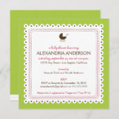 {TBA}ライムの大切でカスタムなベビーシャワーの招待状 招待状 (正面/裏面)