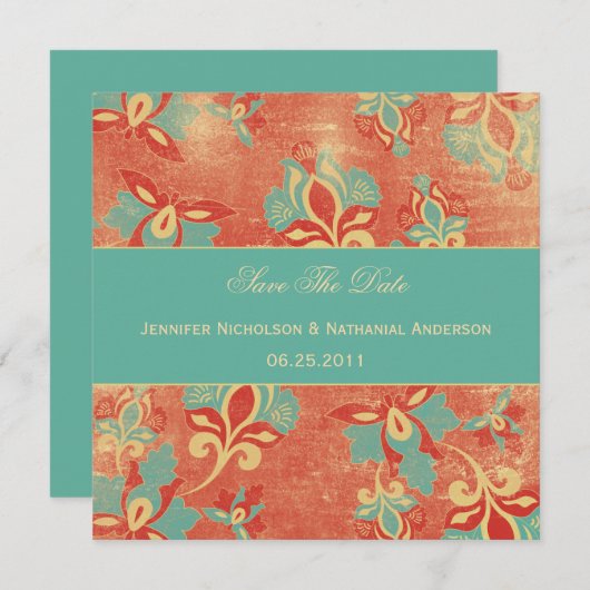 TBA -ヴィンテージの水および蜜柑は日付を救います セーブザデート (正面/裏面)