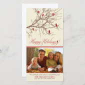 {TBA}冬の鳥のハッピーホリデーズフォトカード シーズンカード (正面/裏面)