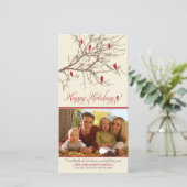 {TBA}冬の鳥のハッピーホリデーズフォトカード シーズンカード (スタンド正面)