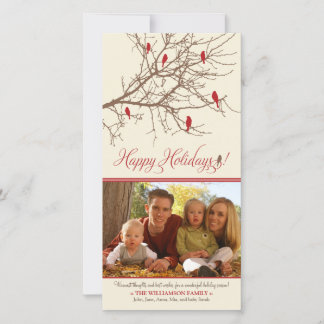 {TBA}冬の鳥のハッピーホリデーズフォトカード シーズンカード