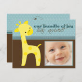 {TBA}喜びのキリンの誕生の発表の束 案内状 (正面/裏面)