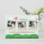 {TBA} 洗濯紐でお知らせする出産報告 案内状 (スタンド正面)