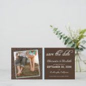 {TBA}渦巻形のなQブラウンまたは空色の保存日付 セーブザデート (スタンド正面)