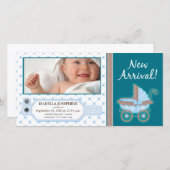 {TBA}病院IDラベルベビー誕生のお知らせ 案内状 (正面/裏面)