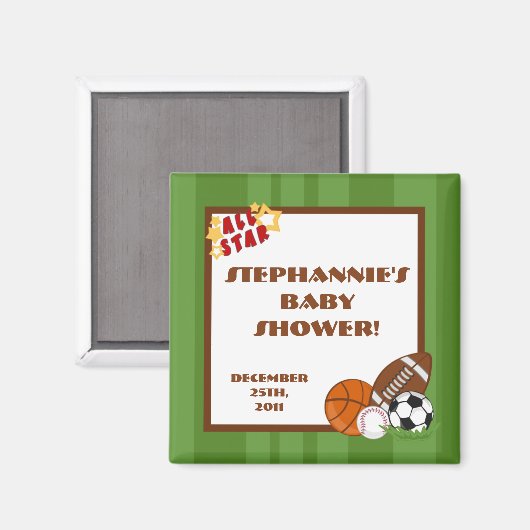 {TBA} 2"x2"すべてのスターグリーンパーティーの好意マグネット マグネット (正面/裏面)