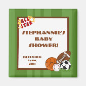 {TBA} 2"x2"すべてのスターグリーンパーティーの好意マグネット マグネット (正面)