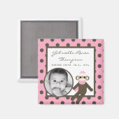 {TBA} 2"x2"ピンクソックモンキーアナウンスメントマグネット マグネット (正面/裏面)